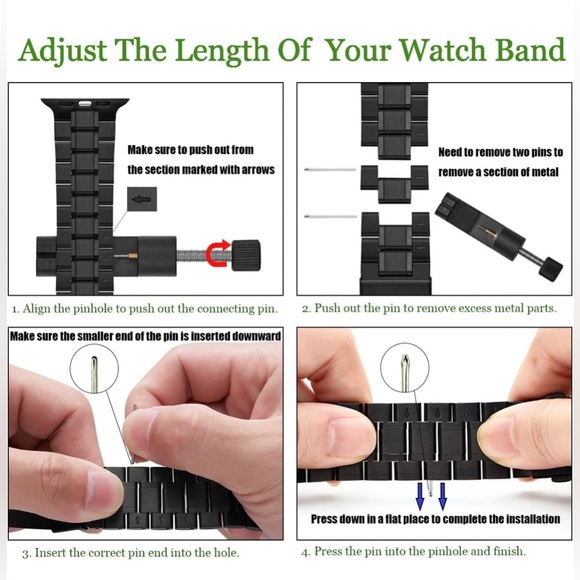 New! Bestig Watch Band Compatible for Apple, Stainless Steel Metal - Picture 2 of 9